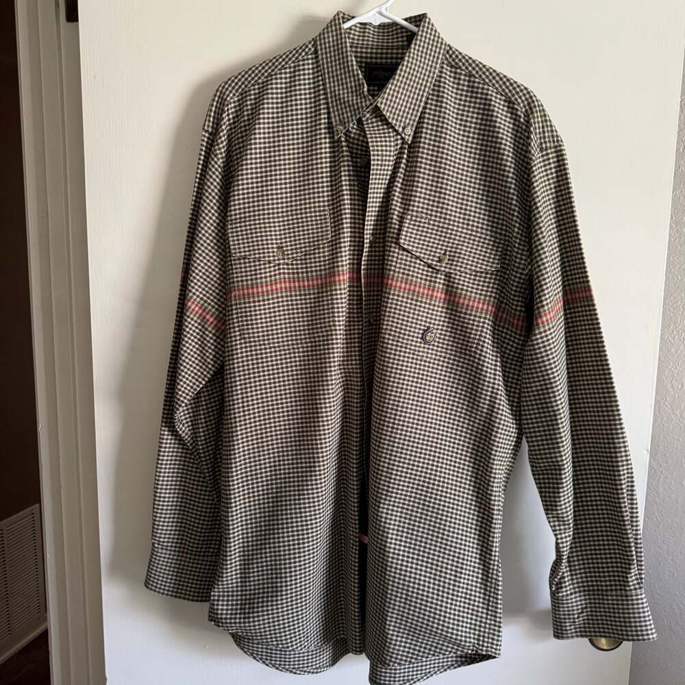 Roper Men's Long Sleeve Button-Down Plaid Western Shirt Large